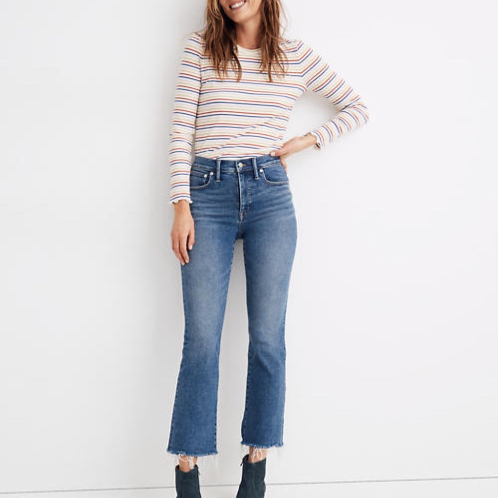 Madewell Cali Demi boot cut jeans in Fleetwood wash